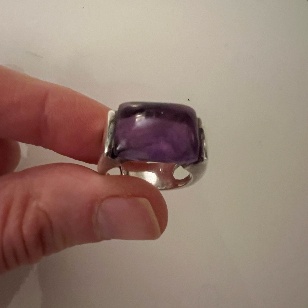 Elegant Purple Stone Silver Ring